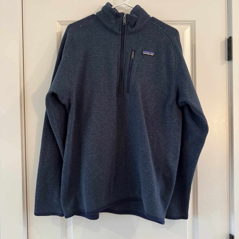 Patagonia Men's Quarter Zip Blue Sweater